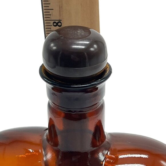 Paul Mason Amber Heart Shaped Empty Bottle with Stopper Vintage 8.5 inches - Picture 5 of 6